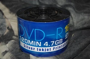 50 AONE WHITE PRINTABLE DVD-R Blank Recordable Discs 120min 4.7GB 16x - Picture 1 of 3