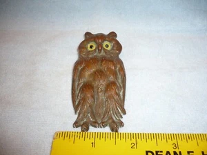 Antique ~ Cast Brass Bronze Owl Door Knocker with glass Eyes front half only - Picture 1 of 3