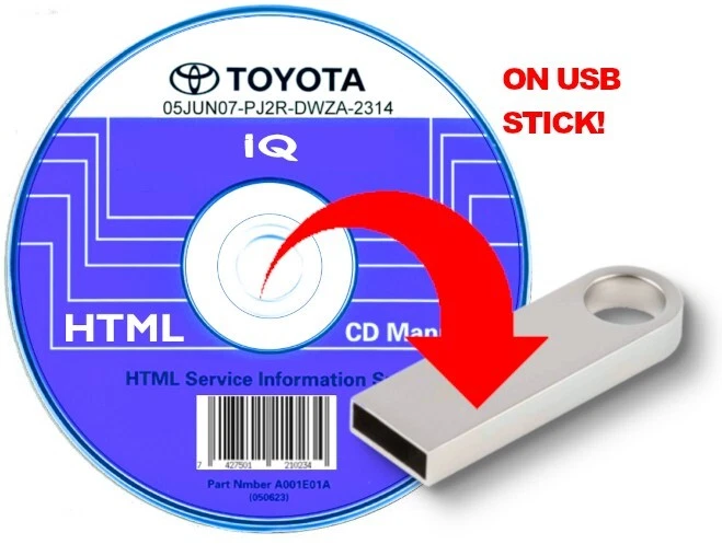 Toyota IQ (2008-2015) Manual De Taller Para Todos Los Sistemas Win/Mac En USB - Imagen 1 de 4