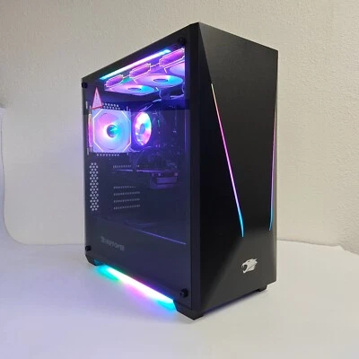 Custom Build Gaming Desktop i7 16GB RAM 512GSSD NVIDIA ARGB LED Win11 Computer - Image 1 of 4