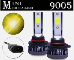 9005 HB3 Mini LED Headlight Bulb 3000K 30W 260000LM Yellow Hi Beam Front Light - Picture 1 of 11