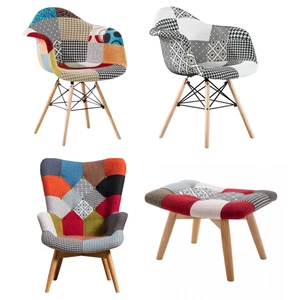 Patchwork Dining Chair Sloane Harper Lounge Chair Scandinavian Various Designs - Picture 1 of 37