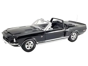 1968 SHELBY GT500 KR CONVERTIBLE BLACK 1/18 DIECAST MODEL CAR BY ACME A1801875 - Picture 1 of 6
