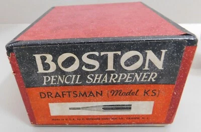 Antigo Afiador de Lápis Hunt Boston DRAFTSMAN Modelo KS - SOMENTE CAIXA - SEM Afiador - Imagem 1 de 4