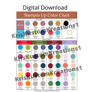 Stampin Up Printable Paper Cardstock Tool Color Reference Chart Inventory