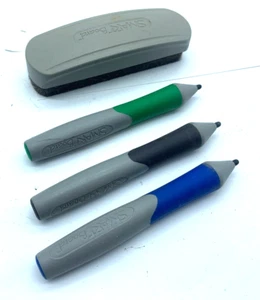 SmartBoard Stylus Marker Pens & Eraser - Green, Blue and Black Used - Picture 1 of 3