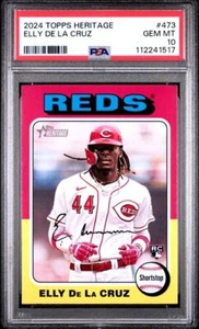 Elly De La Cruz 2024 Topps Heritage Baseball PSA 10 - Picture 1 of 2