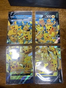 Pikachu V-Union [Set of 4]Sword & Shield Promo Cards • SWSH139 Ink Error On Back - Picture 1 of 10