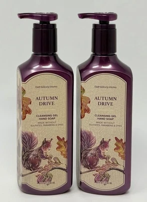 2 BATH & BODY WORKS AUTUMN DRIVE CLEANSING GEL HAND SOAP WASH RASPBERRY AMBER - Image 1 of 4