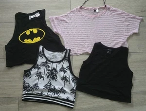 4 T- Shirt kurzarm Bekleidungspaket Damen Gr. S -M/36-38-40 schwarz-rosa - Bild 1 von 5