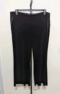 The Limited Women's Plus Black Stretch Velvet Wide Leg Pant Pockets Sz 20W $89 - Picture 1 of 9