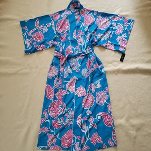 NWT Natori Kimono Robe Blue Pink Women's Size Small - Picture 1 of 11