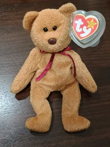 Juguete de peluche TY Beanie Baby Curly The Bear 1996 raro retirado - Imagen 1 de 9