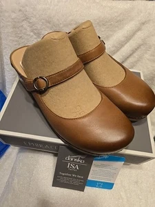 Dansko Bria Burnished Nubuck Tan Clogs Mules Size 41 (10.5-11) - Picture 1 of 10