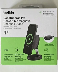 Soporte de carga inalámbrico magnético Belkin BoostCharge Pro QI2 15W para iPhone 16 15 - Imagen 1 de 4