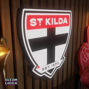 Letrero de luz de pantalla de pared LED RGB con logotipo AFL St Kilda Saints - Imagen 1 de 5