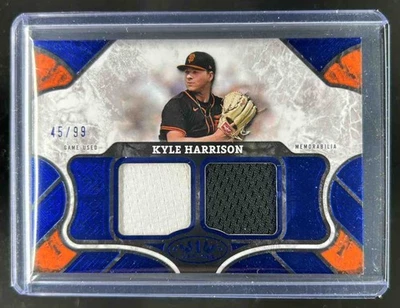 2025 Topps Tier One Kyle Harrison Blue Foil Game Used Jersey #45/99 Giants - Image 1 of 2