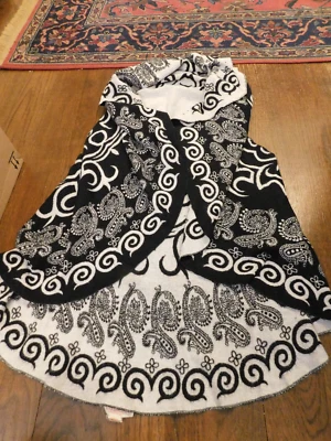 FABULOSO Chaleco Reversible Súper Suave Naranja Moda Pueblo Negro Blanco Cachemira Foto 1 de 4