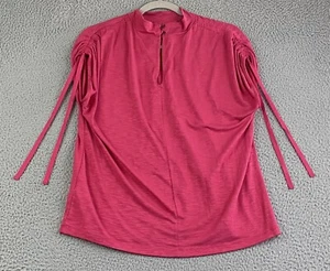 Womens New ANTHROPOLOGIE Slub Knit Chic Popover Boho Top Size Medium Barbie Pink - Picture 1 of 11