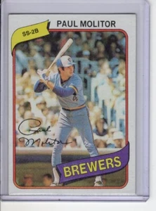 1980 TOPPS PAUL MOLITOR CARTA DA BASEBALL #406 EX - Foto 1 di 1
