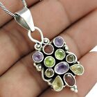Mothers Day Gift 925 Sterling Silver Natural Amethyst Gemstone Pendant O24