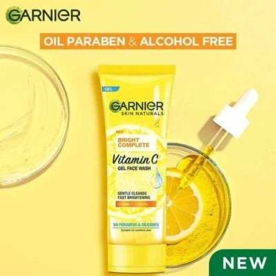 Gel completo de vitamina C Garnier Bright para lavagem facial, 100g - Imagem 1 de 3