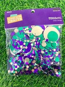Confeti metálico redondo MARDI GRAS varios tamaños 2,5 oz - oro púrpura verde - Imagen 1 de 2