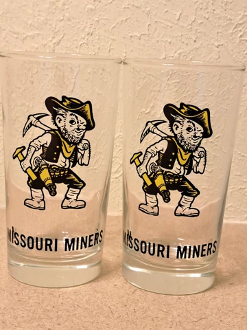 Pair University of Rolla Missouri Miners drinking glass Cover