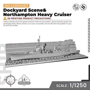 SSMODEL 553DT 1/1250 Dockyard Scene & Northampton Heavy Cruiser - Bild 1 von 3