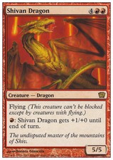 Magic the Gathering MTG Shivan Dragon (219) Ninth Edition   MP