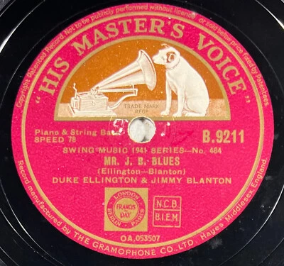 Duke Ellington : MR J.B Blues / Body and soul DISQUE 78 tours rpm HMV B.9211 - Photo 1/4