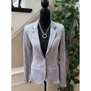 Tart Women's Blue & White Modal Long Sleeve Casual Button Front Blazer Size XS - Picture 1 of 13
