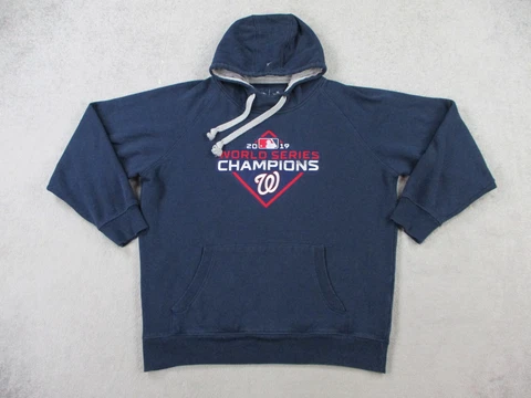 Washington Nationals Sweater Adult Extra Large Blue Hoodie World Series Champion Cover