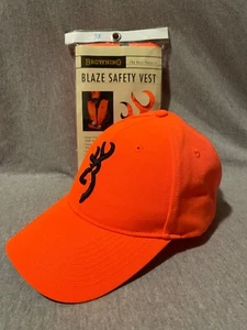 Browning Hunting Gear 3X Orange Blaze Safety Vest with Orange Cap Hat - Picture 1 of 11