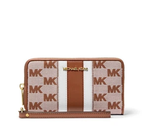 Michael Kors Large Zip Around Multifunction MK Phone Wristlet Wallet Luggage - Picture 1 of 2