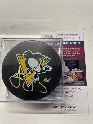 JAROMIR JAGR AUTOGRAFIADO PINGÜINOS DE PITTSBURGH NHL DISCO OFICIAL CERTIFICADO DE AUTENTICIDAD JSA AUTO Foto 1 de 2