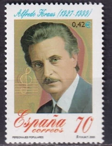 ESPAÑA - 2000 - Alfredo Kraus - Edifil 3768 - Musica - Tenor - MNH - Picture 1 of 1