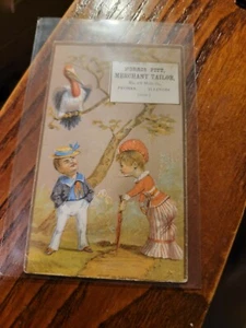 Norris Pitt Merchant Tailor Peoria Ill. Victorian Trade Card - Picture 1 of 2