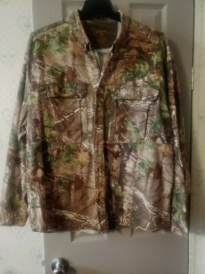 Game Winner Men's Button Up Long Sleeve Realtree Xtra Green Camouflage Shirt 3X  - Image 1 of 4