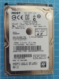 HGST 750GB HTS541075A9E682 SATA 2.5" Laptop HDD - Picture 1 of 2