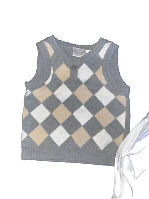 F.A.O Schwarz, Chaleco Suéter Bebé Niño 9 Meses Con Camisa Blanca Abotonada Foto 1 de 3