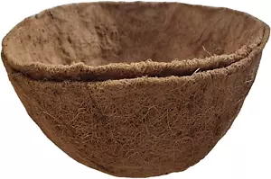 2PCS round Replacement Plant Basket Liners Coco Fiber Liner for Hanging Basket - Picture 1 of 13