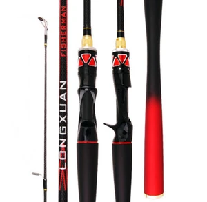 Spinning Casting Fishing Rod 1.8M 1.65M Carbon Fiber 2 Section Rods Fast Action - Picture 1 of 41