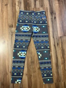 JUSTICE Girls Leggings Pants Size XL Multicolor Gray Aztec Pattern Stretch - Picture 1 of 10