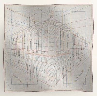 Hermes Shawl Scarf Pique Sellier Stole Heather Gray Cashmere Silk Auth New 140 - Image 1 of 4