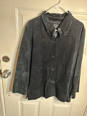 Impressions by Rem Garson Asian Beaded Leather Coat Womens M - Изображение 1 из 4