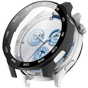 Pour Huawei Watch GT 5 46mm Plastique Watch Coque PC + Protection Verre Trempé Noir - Photo 1/2