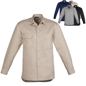 Mens Lightweight Tradie Shirt UPF 50+ Syzmik Workwear Long Sleeve Shirt ZW121 - Picture 1 of 13