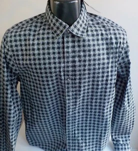 SONS OF INTRIQUE Black/Gray Print LS Button Front Shirt SZ LARGE NWT - Picture 1 of 5