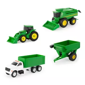 ERTL - Conjunto de 4 vehículos JOHN DEERE - Tractor con implemento Cosechador... - Imagen 1 de 4